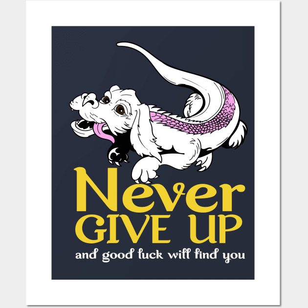 Falkor the Luck Dragon Never Give Up Wall Art by Meta Cortex